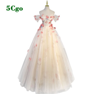 5Cgo.【鴿樓】新款晚禮服一字肩輕婚紗宴會氣質成人禮畢業公主輕奢小眾高階主持裙女t719430514728