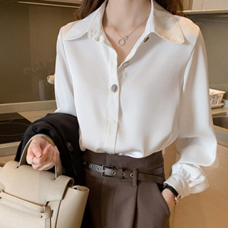 雅麗安娜 長袖襯衫 白襯衣 長袖襯衣 S-2XL 新款寬鬆洋氣上衣套頭長袖白襯衣1F144-1020.無標
