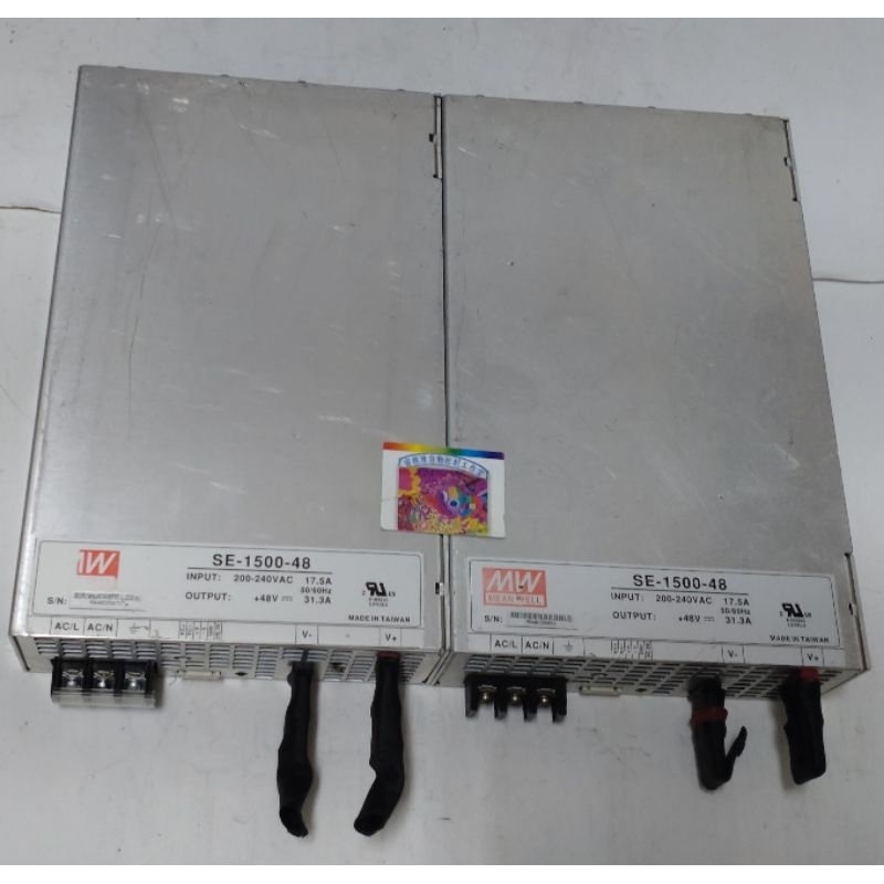 🌞二手現貨保固 MW明緯 SE-1500-48 交換式電源 1500W 電源供應器48V 31.3A 內建直流散熱風扇