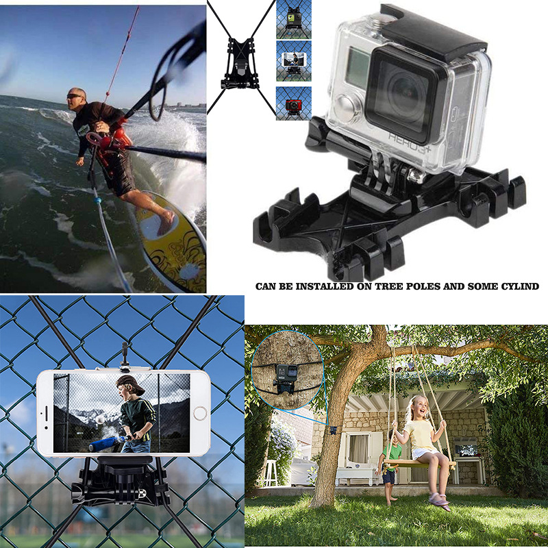 適用大疆 GoPro風箏支架運動相機手機航拍滑翔傘衝浪固定夾底座 風箏支架 insta360 GoPro適用