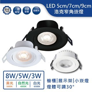 #現貨# 舞光 最新款 3Ｗ5公分 5Ｗ7公分 8Ｗ9公分 LED浩克崁燈 崁燈 投射燈 投射崁燈 CNS認證