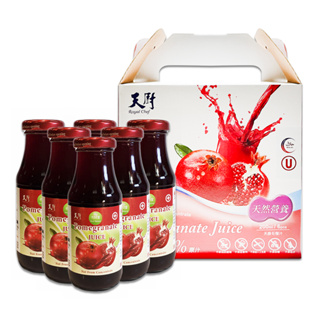 【天廚】100%NFC天然石榴汁200ml(小)瓶禮盒(6入/組)非濃縮還原果汁