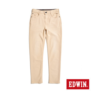 EDWIN 女款 JERSEYS 迦績 透氣高腰錐形牛仔褲(淺卡其)