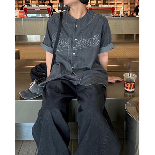 SLC I Denim washed over baseball shirt / 4color