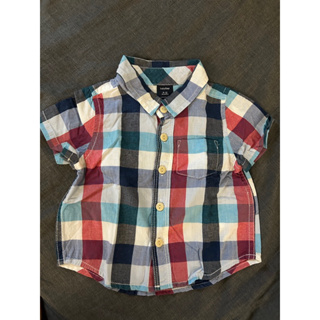 近全新 babygap 短袖 6-12M 襯衫 格子 格子襯衫 嬰兒 兒童 上衣