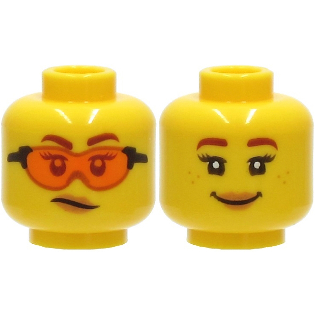 LEGO 樂高 人偶頭 女生 雙面臉 戴眼鏡 3626cpb2761