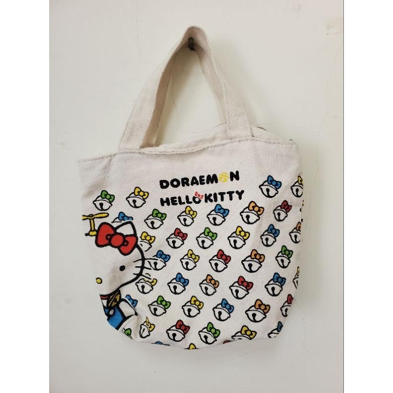 非全新 哆啦A夢X凱蒂貓 手提袋 購物袋 Doraemon X Hello Kitty 環保袋