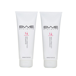 義大利 EMME 14號護色洗髮精 250ML+14號護色護髮素 250ML優惠組 染髮後適用 鎖色
