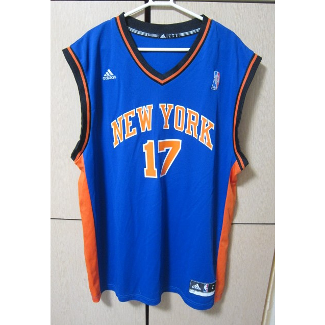 ADIDAS NBA 紐約尼克 林書豪 LIN 17 客場球衣 背心(L~藍橘~全新~)