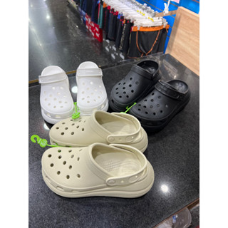 CROCS 卡駱馳 ( 中性鞋 ) 經典泡芙 克駱格 207521-100 白色 2Y2 奶茶色 001 黑色