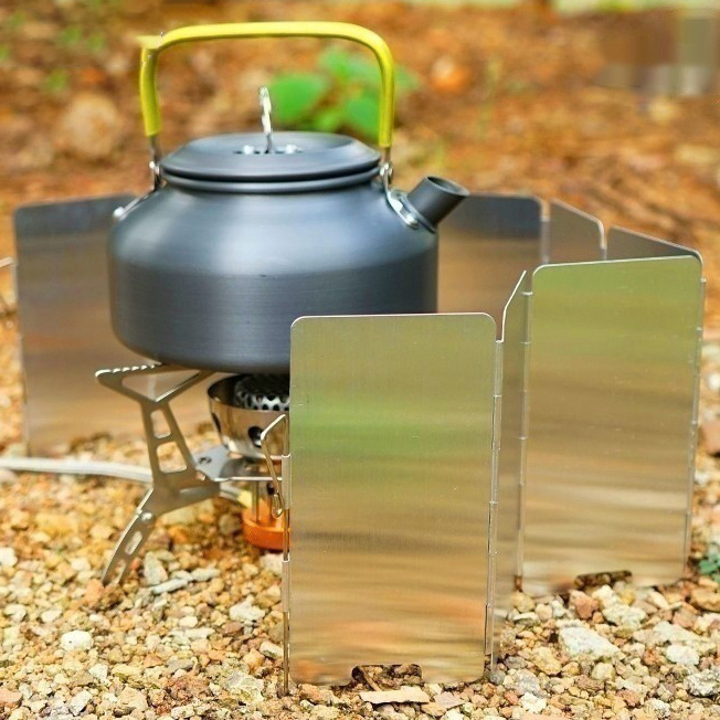 戶外擋風板 折疊卡式爐 鋁合金擋風板 野營野炊 做飯扁氣爐 酒精爐爐具 防風罩