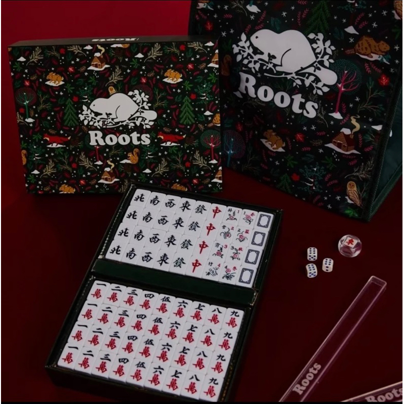 Roots迷你麻將組/露營麻將/粉紅色/正品！！/現貨！/24hr出貨！