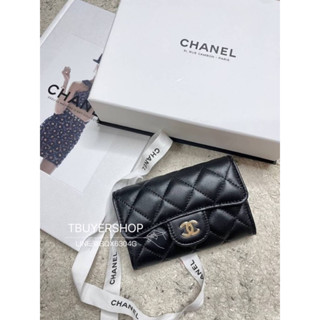 [TBUYERSHOP ] 臺灣現貨🌟 Chanel cf 黑金 羊皮 翻蓋單層卡包/錢包
