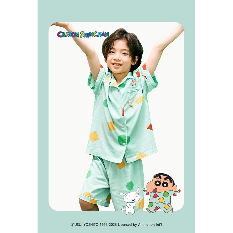 얌얌 YumYum 🌷韓國代購 / 🇰🇷蠟筆小新 / SPAO聯名款 蠟筆小新兒童短袖涼感睡衣套組👕