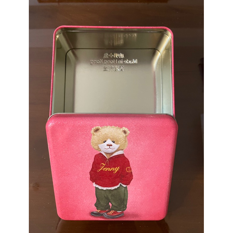 香港 珍妮曲奇聰明小熊餅乾鐵盒方形(僅空盒無餅乾)