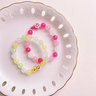 ZOO 設計師兒童首飾 [限量]珠寶 手環 清新 笑臉小花 櫻桃 兒童手鍊 兒童手環 女孩生日禮物 小女孩首飾 串珠手環
