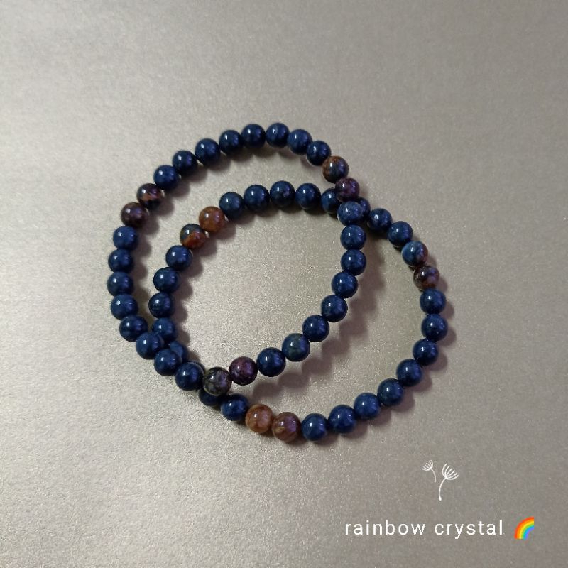 rainbow crystal 🌈天然藍彼得石手珠 6mm 手串手鍊 彼德石 福利品 彩彼得