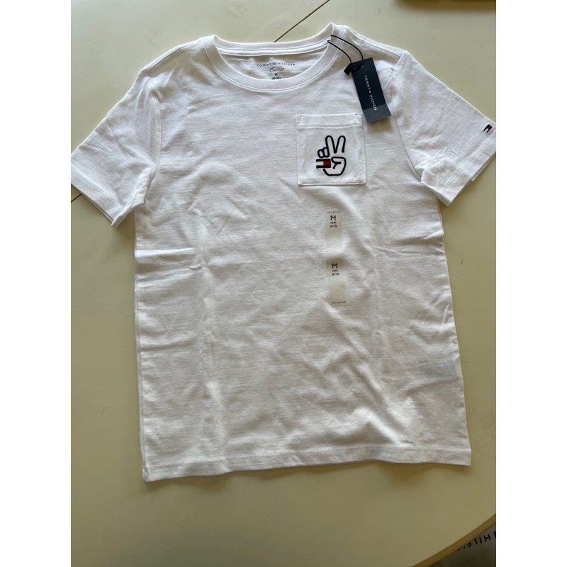 【Tommy Hilfiger】童裝短袖T恤  品牌Logo  白色（M8-10 yrs  S6-7 yrs ）