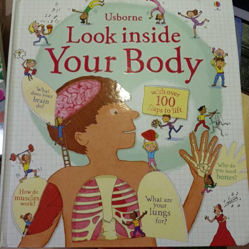 二手兒童英文繪本 LOOK INSIDE YOUR BODY立體翻翻書贈送米奇翻翻書