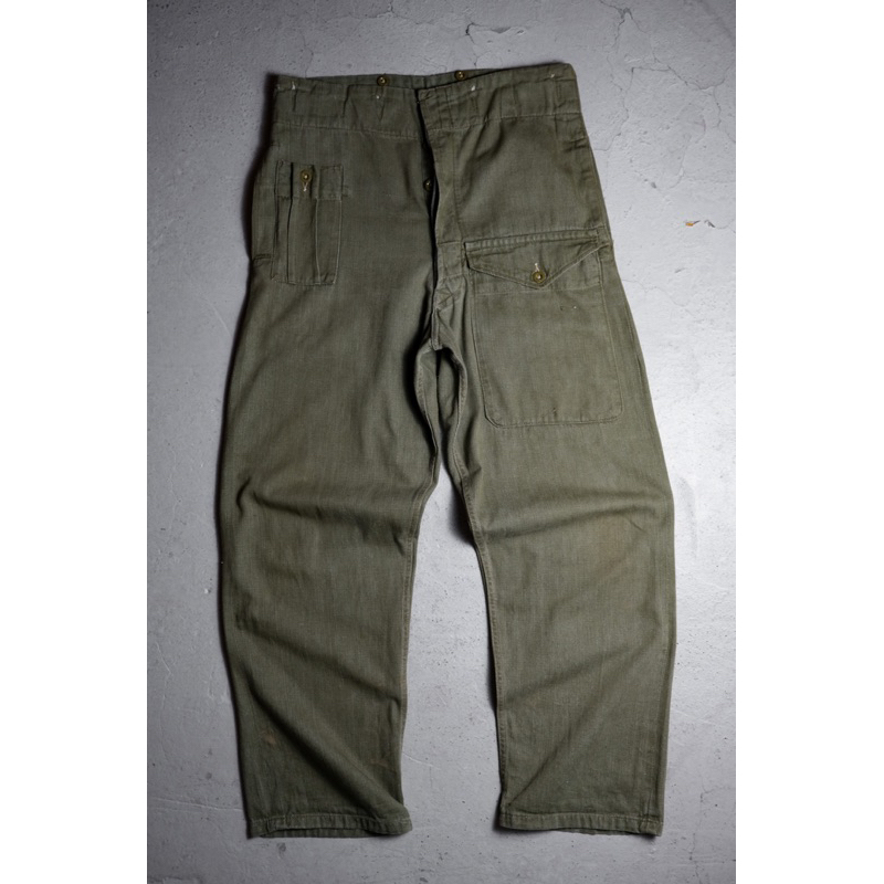British Army 50’s Overall Green Denim Trousers 英軍公發 綠丹寧吊帶工作褲