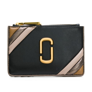 【MARC JACOBS】 GLAM SHOT 邊角撞色 鑰匙圈拉鍊卡夾/卡套 [黑] --DVSHOP 保證正貨