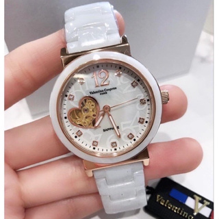 Valentino Coupeau 范倫鐵諾 古柏鏤空 機械錶 陶瓷錶 美鑽 防水手錶 白色 女錶 V61352白陶玫