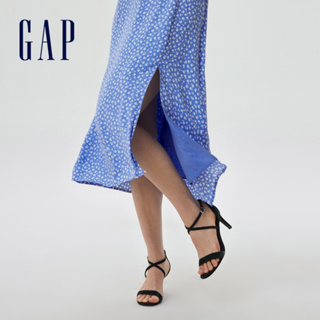 Gap 女裝 輕薄修身泡泡袖短袖洋裝-藍色(665851)