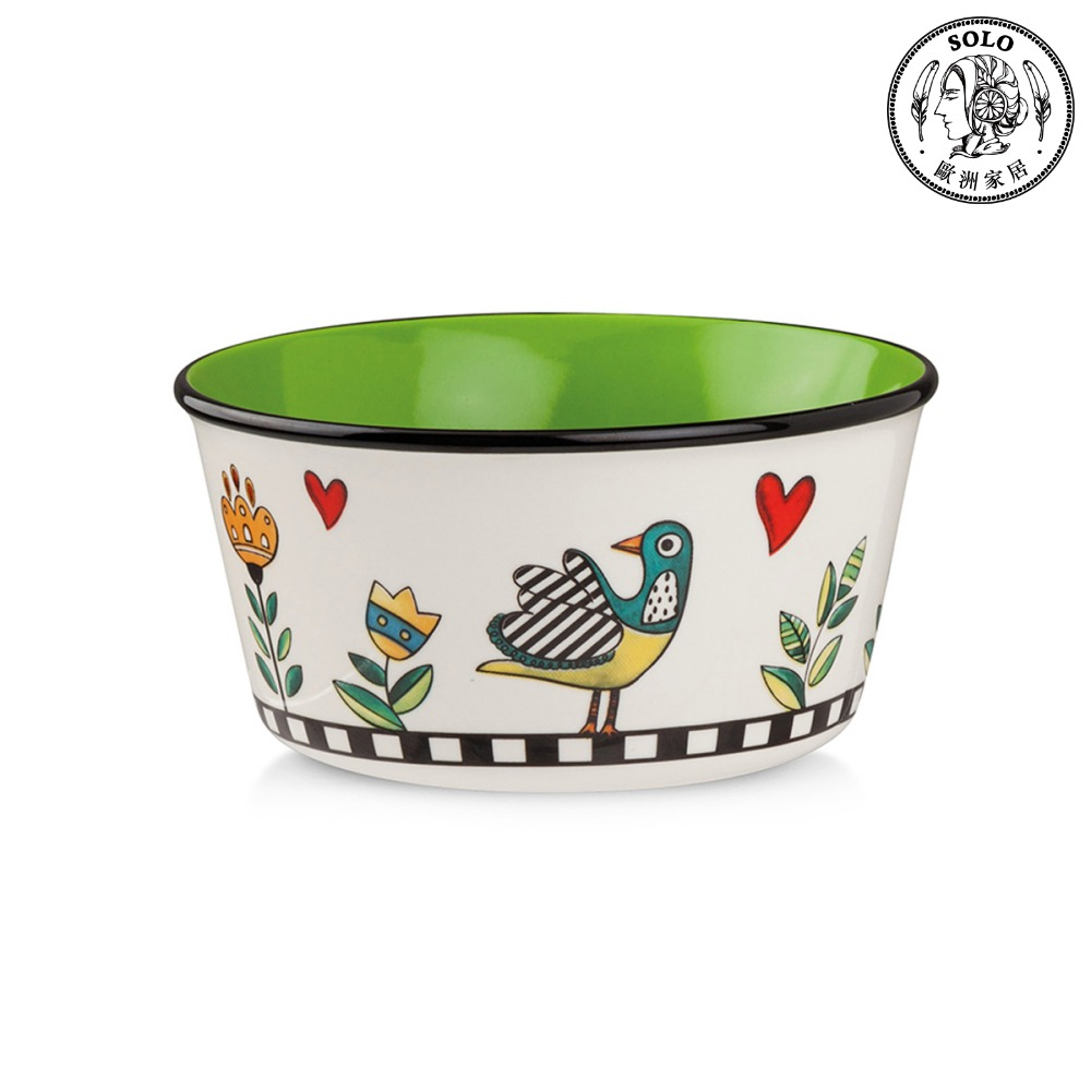 【SOLO歐洲家居】義大利 EGAN 插畫咕咕鳥系列 碗 綠色 12CM 前菜碗 點心碗 水果碗 沙拉碗