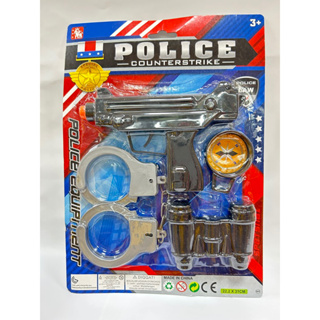 警察玩具套裝組 玩具手槍 手銬 指北針 望遠鏡
