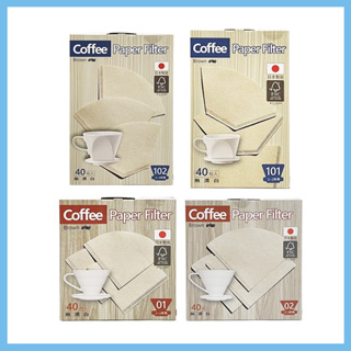 錐形/扇形 無漂白濾紙 40入 咖啡濾紙 天然濾紙 濾咖啡渣 沖泡咖啡