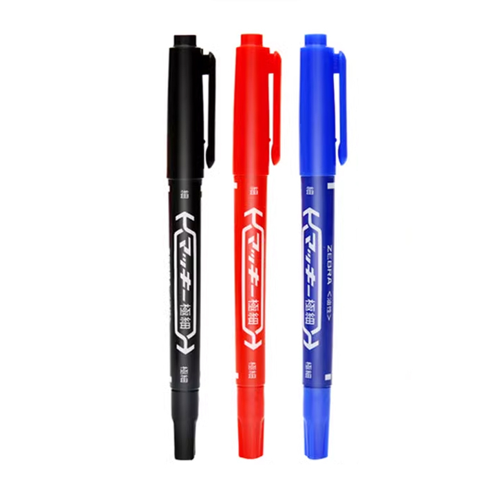 [ 懷特小舖 ] ZEBRA 斑馬油性筆 油性雙頭極細筆 藍筆 紅筆 黑筆 極細油性筆 極細奇異筆 雙頭油性筆