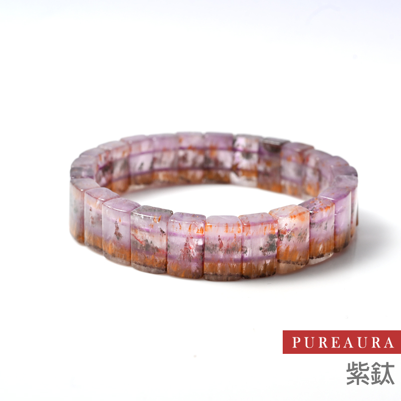 【Pureaura ® 純粹水晶寶石】特選紫鈦手排