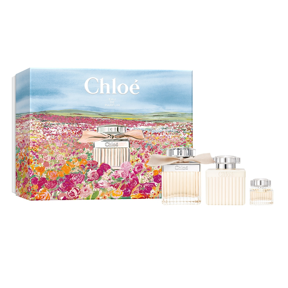 【公司貨】Chloe春遊花漾同名典藏禮盒(75ml+5ml香精+100ml身體乳)