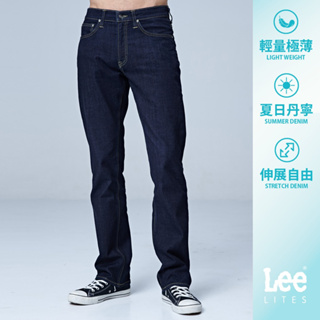 Lee 743 涼感彈性輕量中腰舒適直筒牛仔褲 男 深藍 Modern LL180080898
