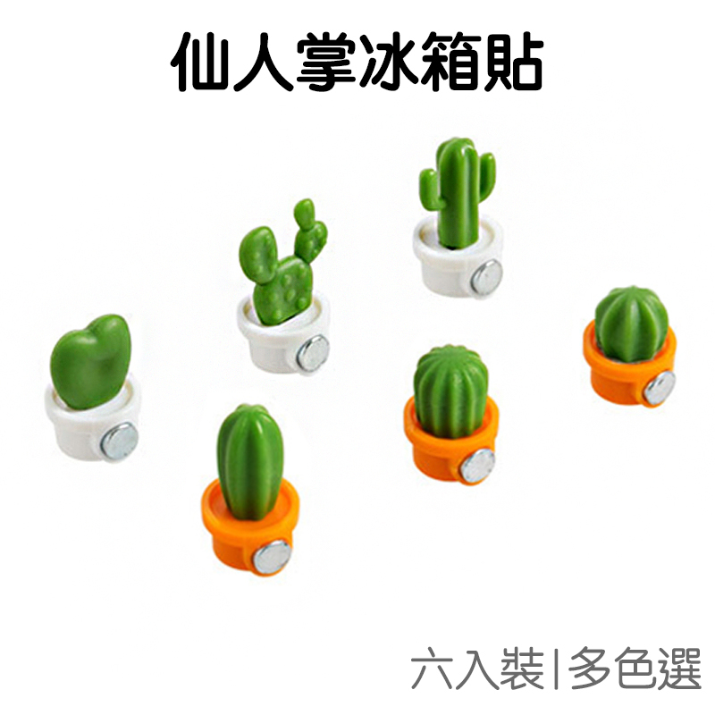 仙人掌冰箱貼 多肉植物 6入裝 冰箱磁鐵 冰箱裝飾貼 立體磁鐵 創意裝飾 磁鐵貼【JC4906】《Jami》