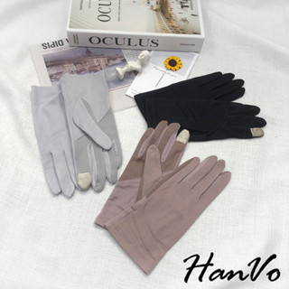 【HanVo】機車族必備!夏日涼感防滑防曬手套 涼爽透氣孔觸控防滑防曬手套 一年四季皆可戴 女生配件 C02-8061
