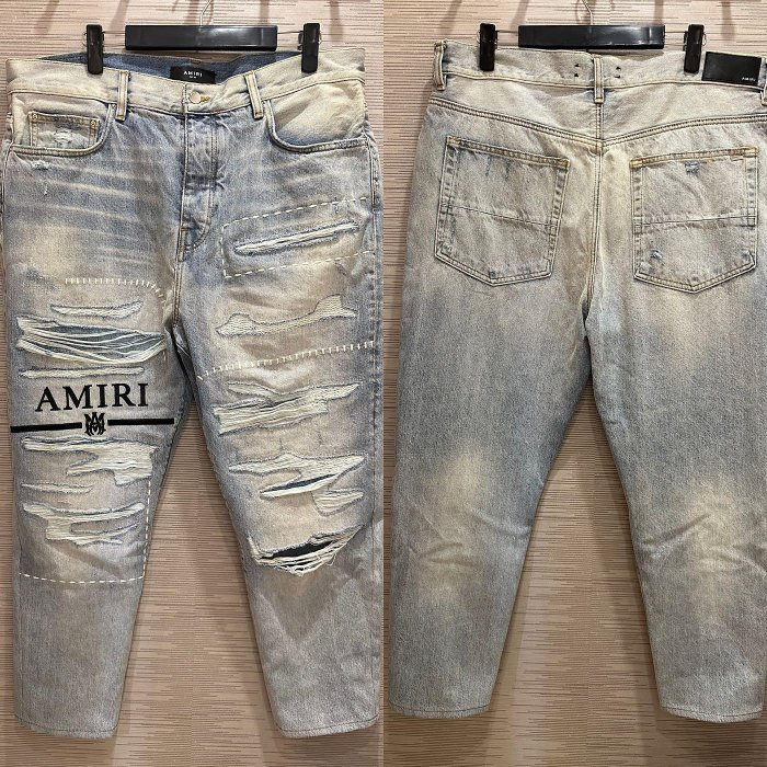 Amiri 刺繡 牛仔褲 美國製 手工