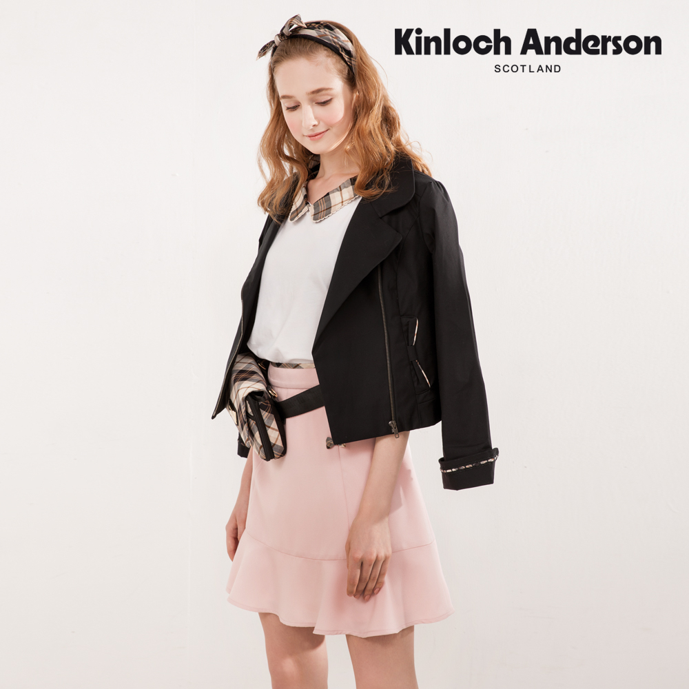 【金安德森女裝】剪接荷葉五分裙短裙(粉橙) KA0754001 Kinloch Anderson