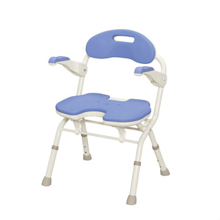【海夫健康生活館】日本安壽 FU型 介護用折疊 扶手可掀 淋浴椅 沐浴椅 紫(HEFN-3)