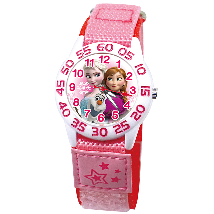 Disney 迪士尼正版 卡通兒童織帶錶   粉紅色冰雪奇緣
