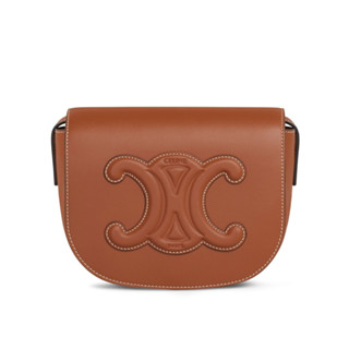 全新現貨 CELINE Folco Cuir Triomphe 平滑小牛皮 肩揹包 斜揹包 馬鞍包 黃褐色