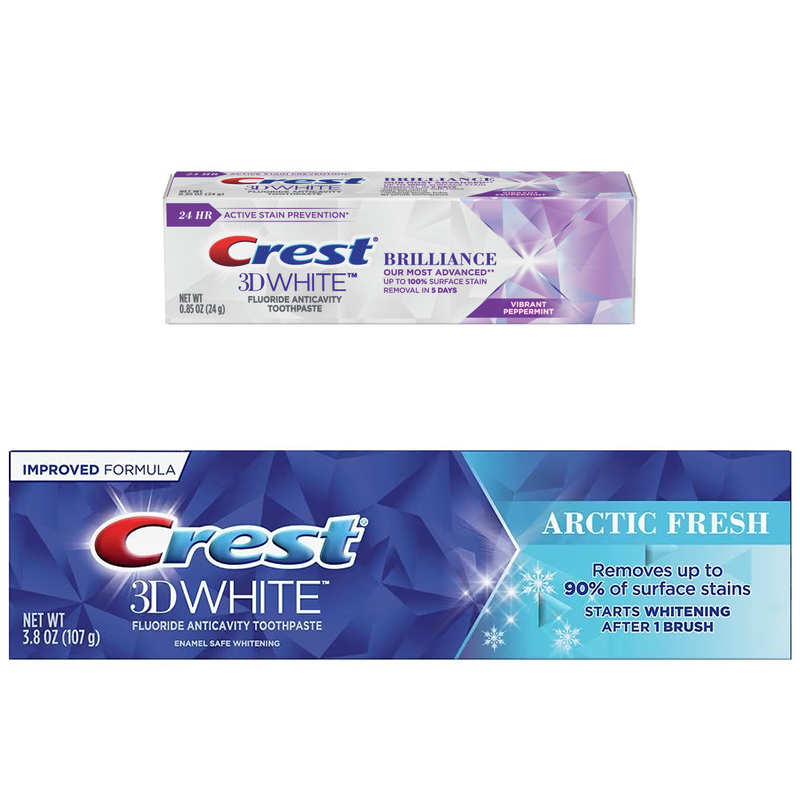 【Crest】3D White 極致鑽白牙膏 - 鑽亮炫白（20g / 24g / 110g）鑽感鎖白牙膏 - 清新亮白