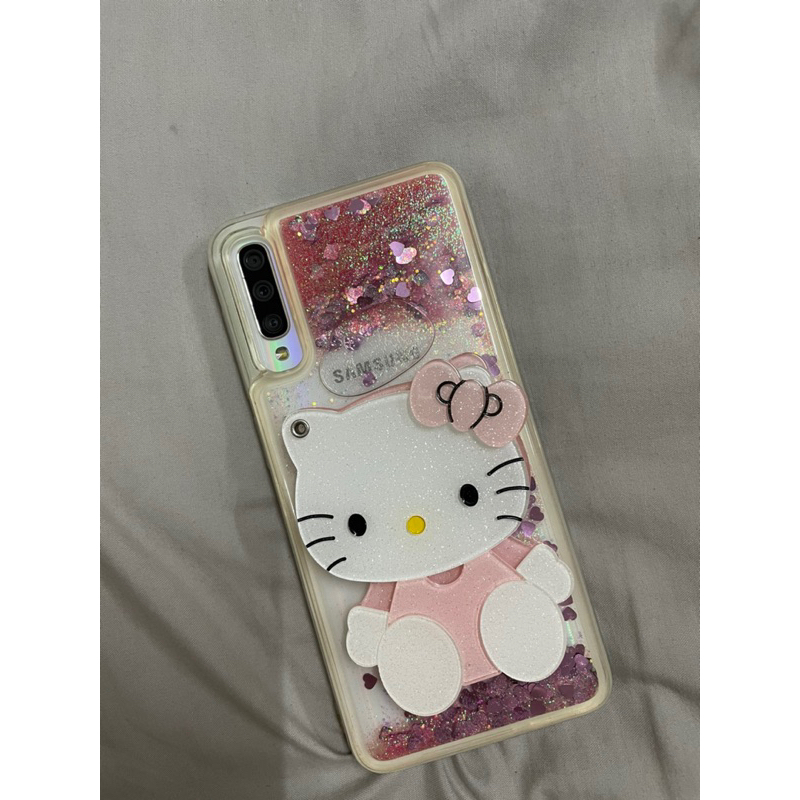 二手｜三星A50｜Hello Kitty 流沙手機殼/鏡面手機殼