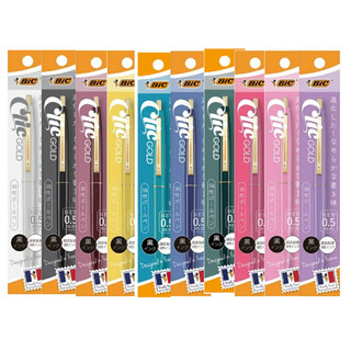 日本製 BIC 比克 0.5mm CLIC GOLD 金色筆夾復古原子筆 全 10色 油性墨水 原廠袋裝