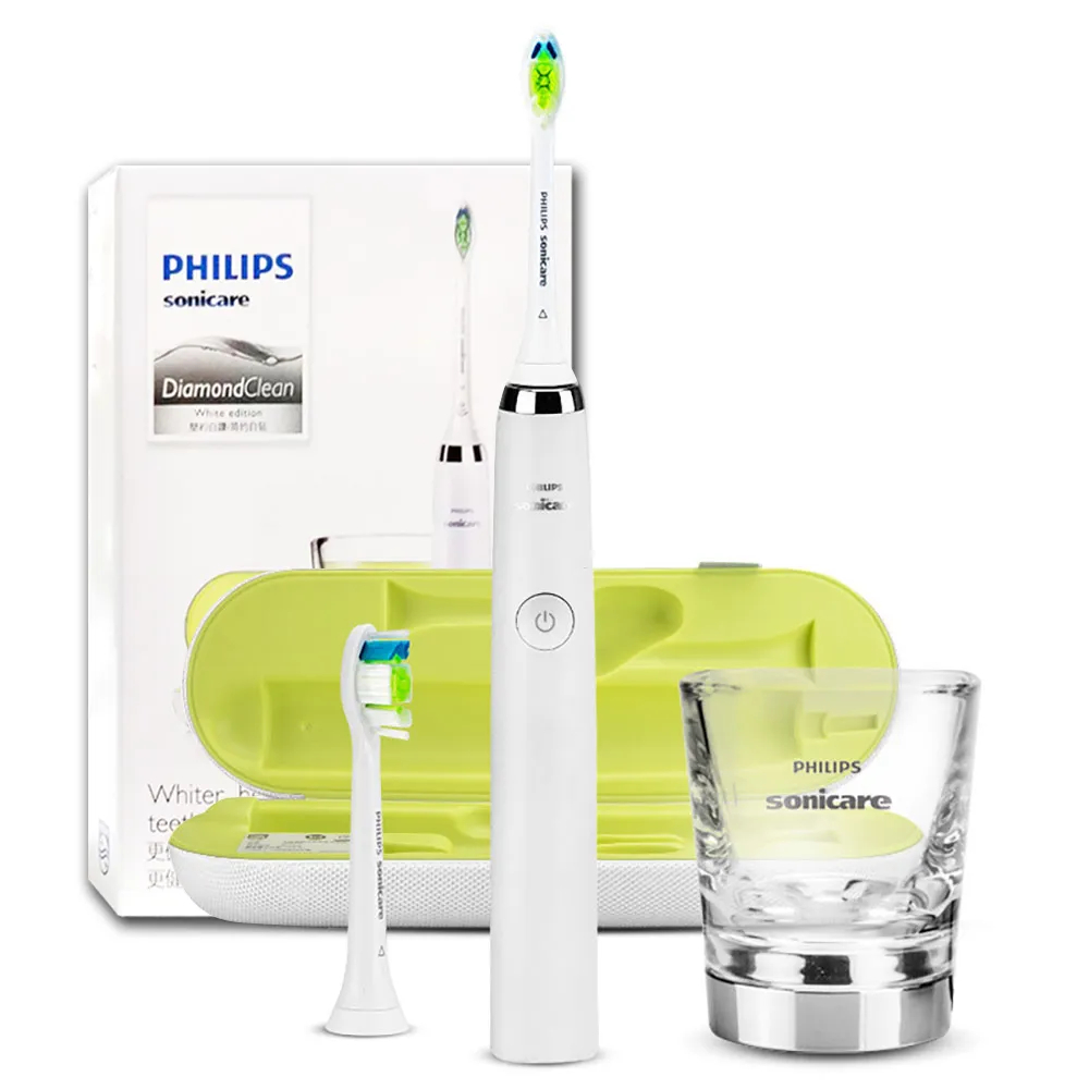 飛利浦 PHILIPS 鑽石靚白音波震動電動牙刷HX9332【內附鑽石刷頭二個】