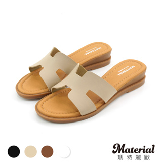 Material瑪特麗歐 【全尺碼23-27】MIT簡約時尚H拖鞋 T7526