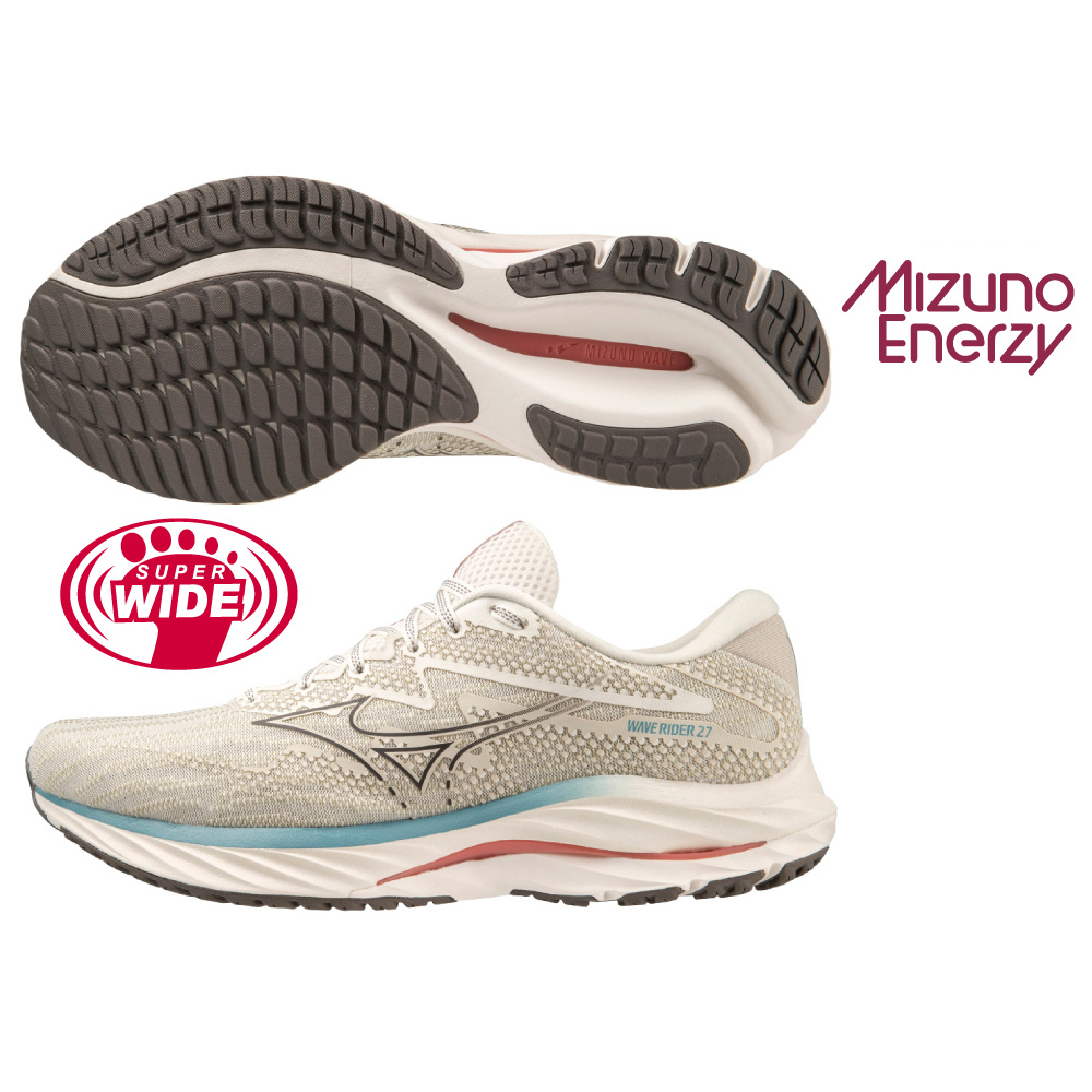 [爾東體育] MIZUNO 美津濃 WAVE RIDER 27 慢跑鞋 J1GC230406 運動鞋 跑鞋 超寬楦 氣墊