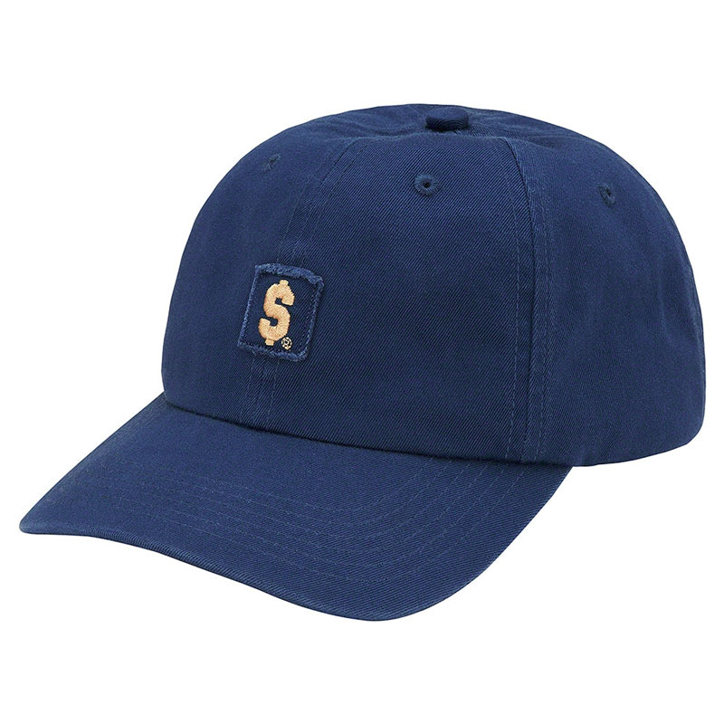 SUPREME SS23 $ PATCH 6-PANEL 六分割帽 (藍色) 化學原宿