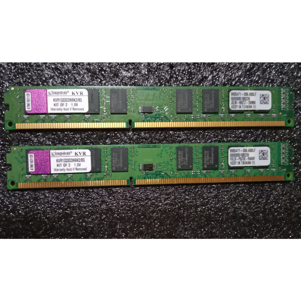 金士頓 DDR3 1333 8G(4GX2) 短版雙面同顆粒