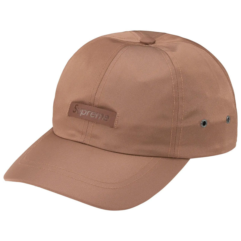 SUPREME SS23 Leather Patch 6-Panel 皮革標 六分割帽 (咖啡色) 化學原宿